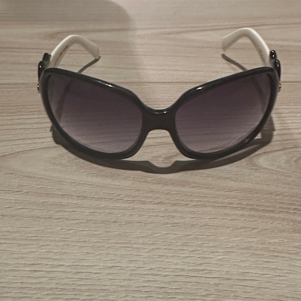 Fendi Black Frame Sunglasses with White Arms